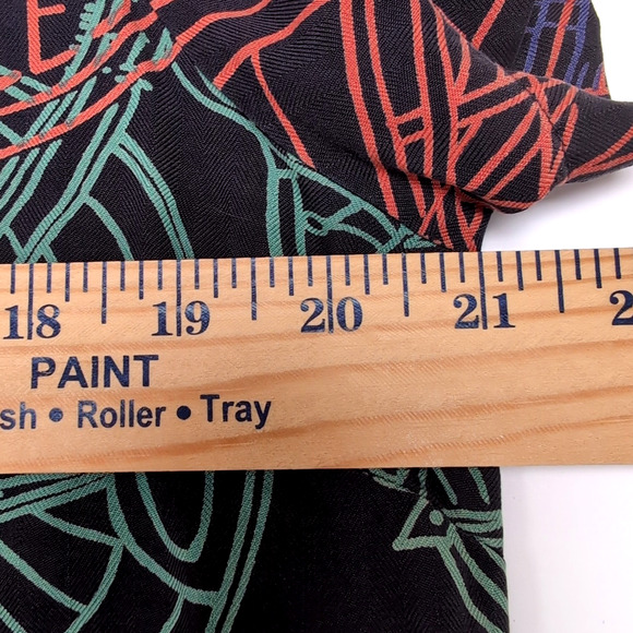 HARLEY DAVIDSON X TORI RICHARD Silk Shirt Womens L Black Print Button Shirt Top - Picture 9 of 11